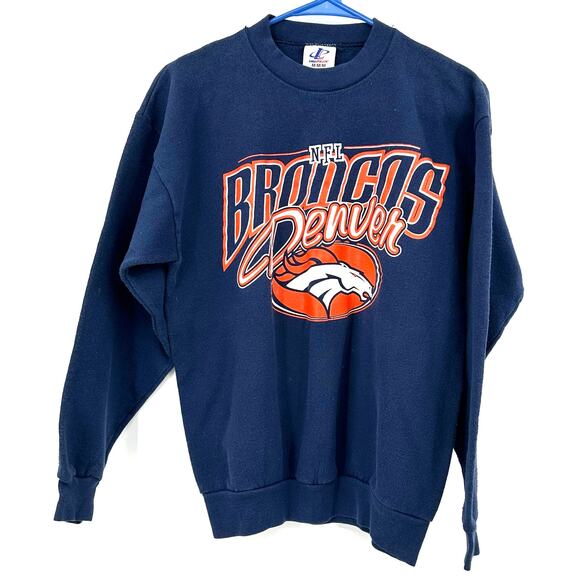 Logo Athletic Size Medium Pullover Sweatshirt Denver Broncos Graphic Print - Picture 1 of 3